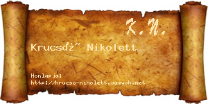 Krucsó Nikolett névjegykártya